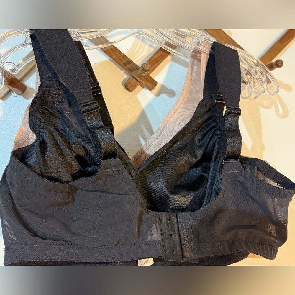 Glamorise Lace Bras - lot of 3 size 40D no underwire 2 black lace and 1 tan bra - Picture 7 of 8